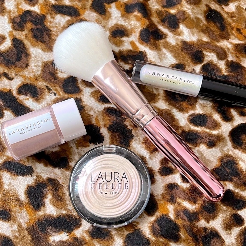 Brand New Anastasia Beverly Hills Laura Geller Iridescent Pink Highlighter Set